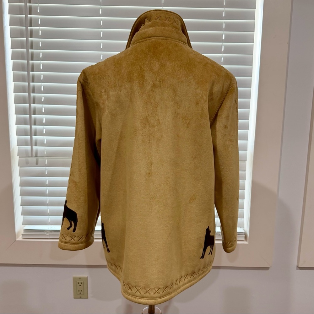 Coldwater Creek Wolf Faux Suede Coat Size PS - Picture 2 of 8